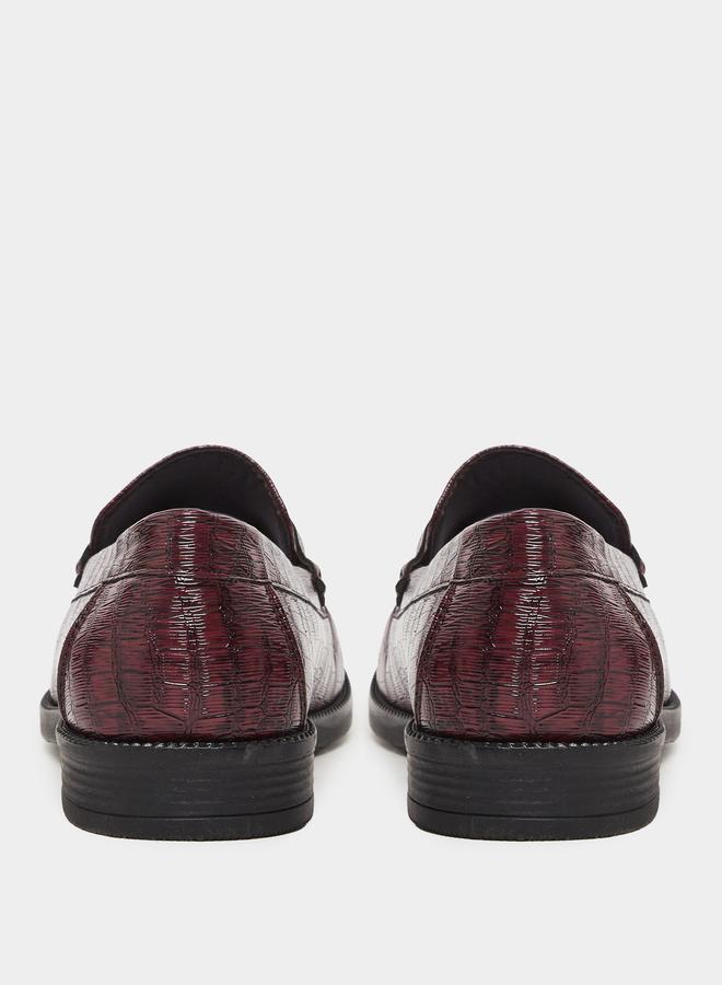 Styli Men Animal Textured Metal Slip On Loafers - Image 4